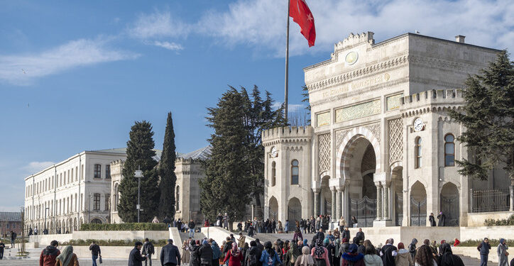 Istanbul Turkey; January 21, 2023: The enterance of "Istanbul Üniversitesi", one of the oldest universities in Turkey formed in 1493.