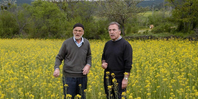 TBMM eski Başkanı Mehmet Ali Şahin’in babası, AK Parti Karabük Milletvekili Cem Şahin’in dedesi Abdullah Şahin(fotoğrafta oğlu Mehmet Ali Şahin ile birlikte), 97 yaşında hayatını kaybetti. Fotoğraf: Karabük, (DHA)