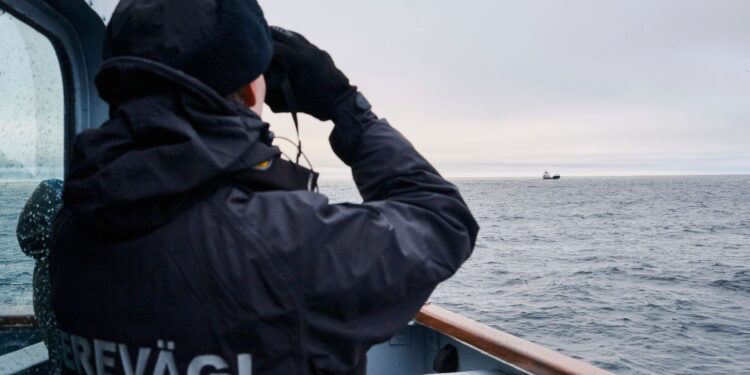 An Estonian naval ship sails in the Baltic Sea on Thursday, Jan. 9, 2025, as part of stepped-up NATO patrols in the region following suspected sabotage of undersea cables. (AP Photo/Hendrik Osula)